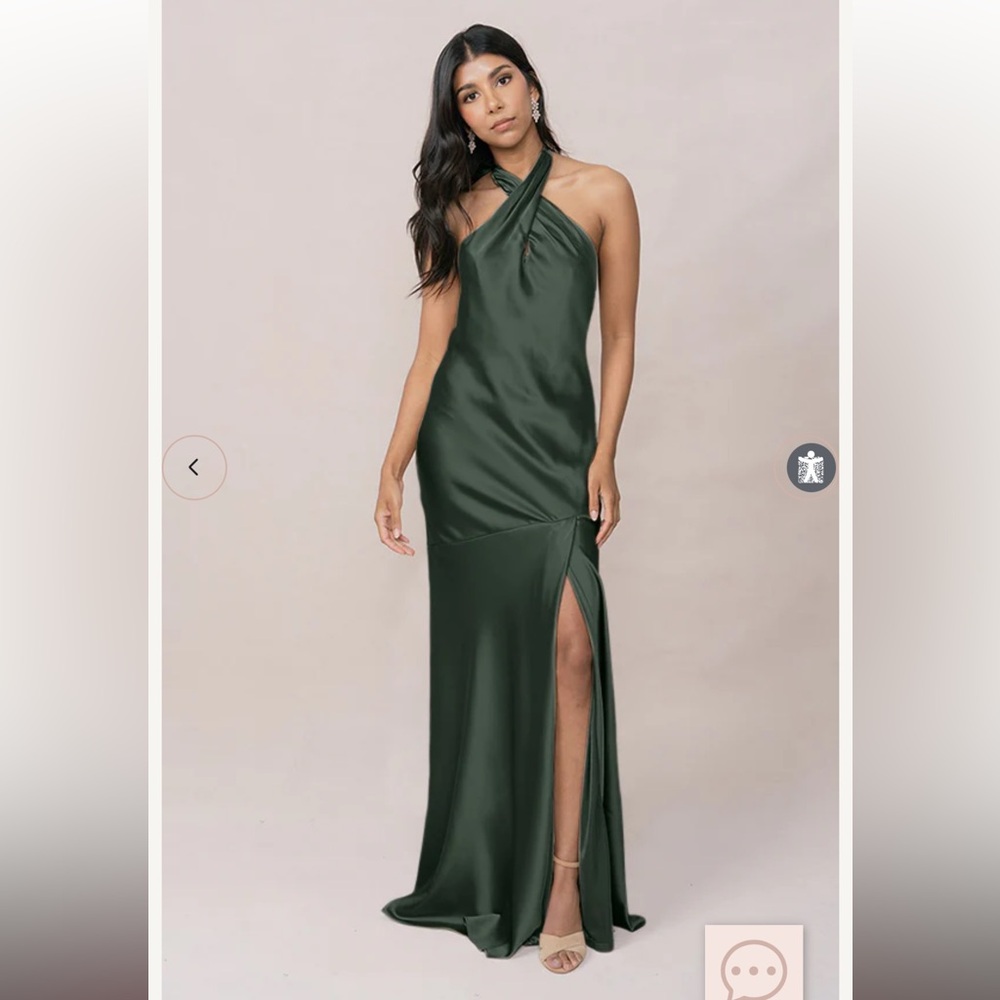 Athena Satin Dress shop revelry Deep Olive-713